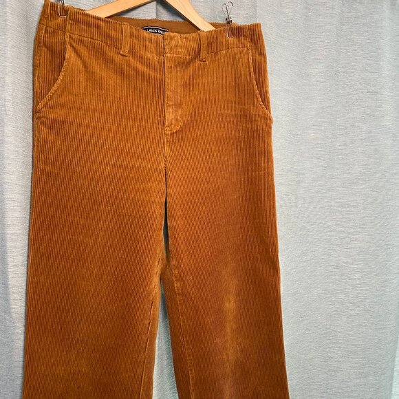 6T Wide Leg Cropped Wide Rib Corduroy Pant, Lands' End - Picture 1 of 4